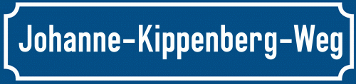 Straßenschild Johanne-Kippenberg-Weg