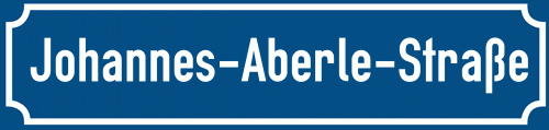 Straßenschild Johannes-Aberle-Straße