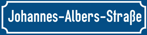 Straßenschild Johannes-Albers-Straße