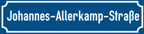Straßenschild Johannes-Allerkamp-Straße