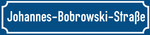 Straßenschild Johannes-Bobrowski-Straße
