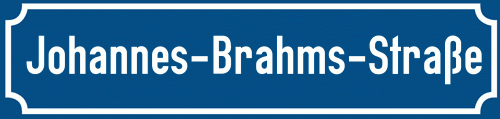 Straßenschild Johannes-Brahms-Straße zum kostenlosen Download