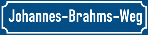 Straßenschild Johannes-Brahms-Weg zum kostenlosen Download