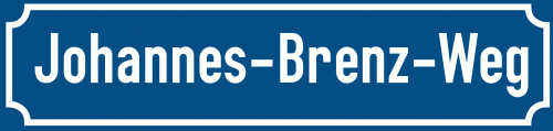 Straßenschild Johannes-Brenz-Weg