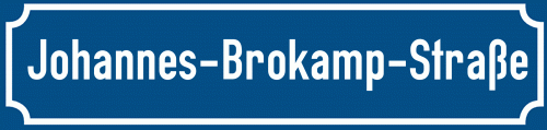 Straßenschild Johannes-Brokamp-Straße