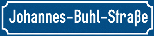 Straßenschild Johannes-Buhl-Straße