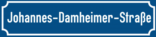 Straßenschild Johannes-Damheimer-Straße