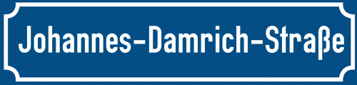 Straßenschild Johannes-Damrich-Straße