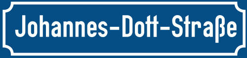 Straßenschild Johannes-Dott-Straße