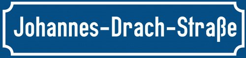 Straßenschild Johannes-Drach-Straße zum kostenlosen Download