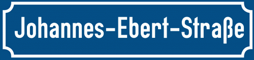 Straßenschild Johannes-Ebert-Straße