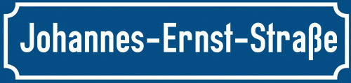 Straßenschild Johannes-Ernst-Straße