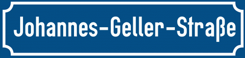 Straßenschild Johannes-Geller-Straße