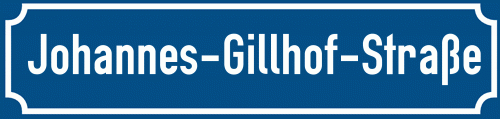Straßenschild Johannes-Gillhof-Straße