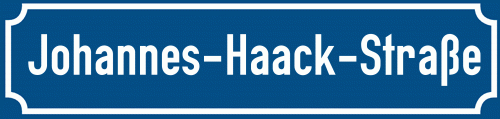 Straßenschild Johannes-Haack-Straße