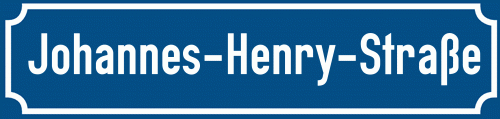 Straßenschild Johannes-Henry-Straße
