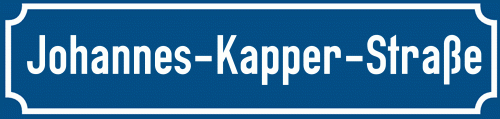 Straßenschild Johannes-Kapper-Straße