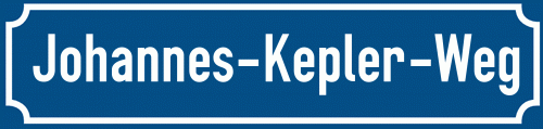 Straßenschild Johannes-Kepler-Weg