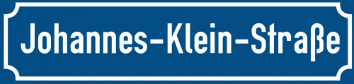 Straßenschild Johannes-Klein-Straße