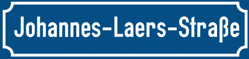 Straßenschild Johannes-Laers-Straße