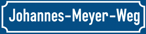 Straßenschild Johannes-Meyer-Weg
