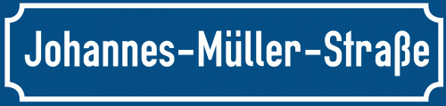 Straßenschild Johannes-Müller-Straße zum kostenlosen Download