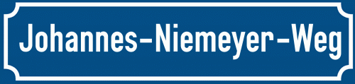 Straßenschild Johannes-Niemeyer-Weg