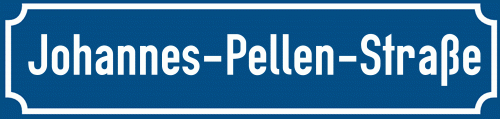 Straßenschild Johannes-Pellen-Straße