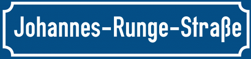 Straßenschild Johannes-Runge-Straße