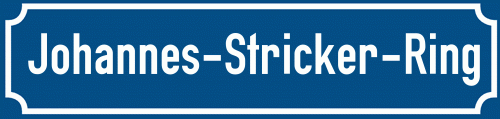 Straßenschild Johannes-Stricker-Ring