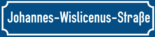 Straßenschild Johannes-Wislicenus-Straße
