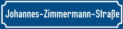 Straßenschild Johannes-Zimmermann-Straße