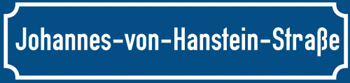 Straßenschild Johannes-von-Hanstein-Straße