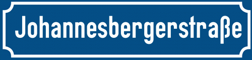 Straßenschild Johannesbergerstraße