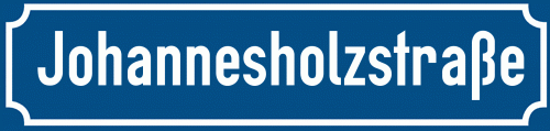 Straßenschild Johannesholzstraße zum kostenlosen Download