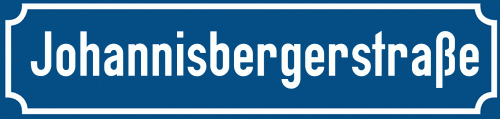 Straßenschild Johannisbergerstraße zum kostenlosen Download