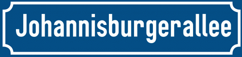 Straßenschild Johannisburgerallee