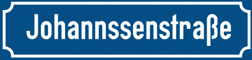 Straßenschild Johannssenstraße zum kostenlosen Download
