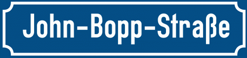 Straßenschild John-Bopp-Straße