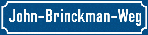 Straßenschild John-Brinckman-Weg