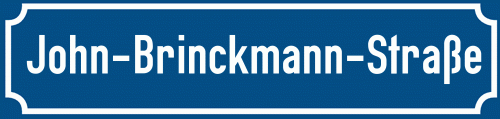 Straßenschild John-Brinckmann-Straße