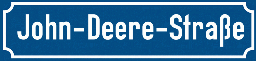 Straßenschild John-Deere-Straße