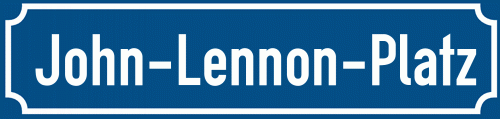 Straßenschild John-Lennon-Platz zum kostenlosen Download
