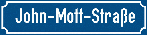 Straßenschild John-Mott-Straße