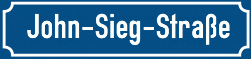 Straßenschild John-Sieg-Straße