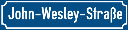 Straßenschild John-Wesley-Straße