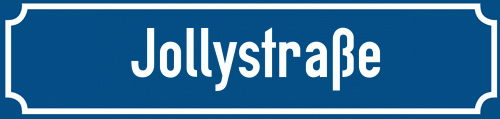 Straßenschild Jollystraße