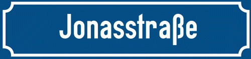 Straßenschild Jonasstraße zum kostenlosen Download