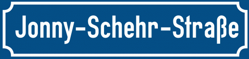 Straßenschild Jonny-Schehr-Straße