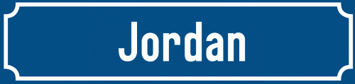 Straßenschild Jordan